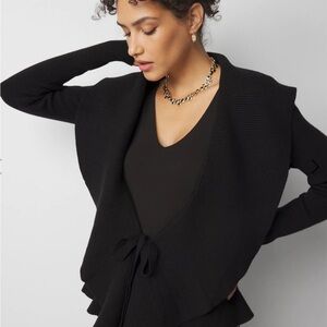 White House Black Market Peplum Sweater black medium